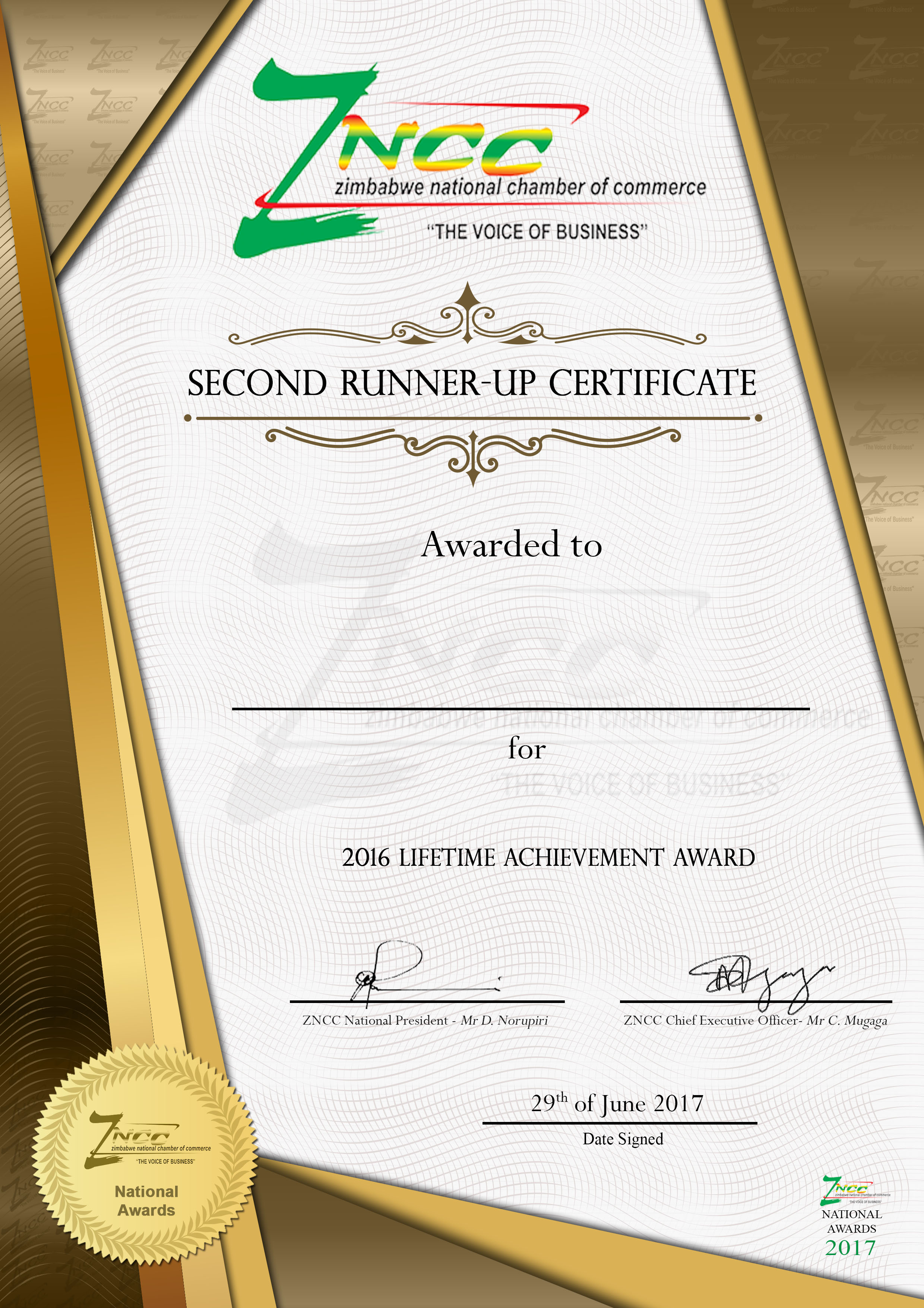 ZNCC Certificate